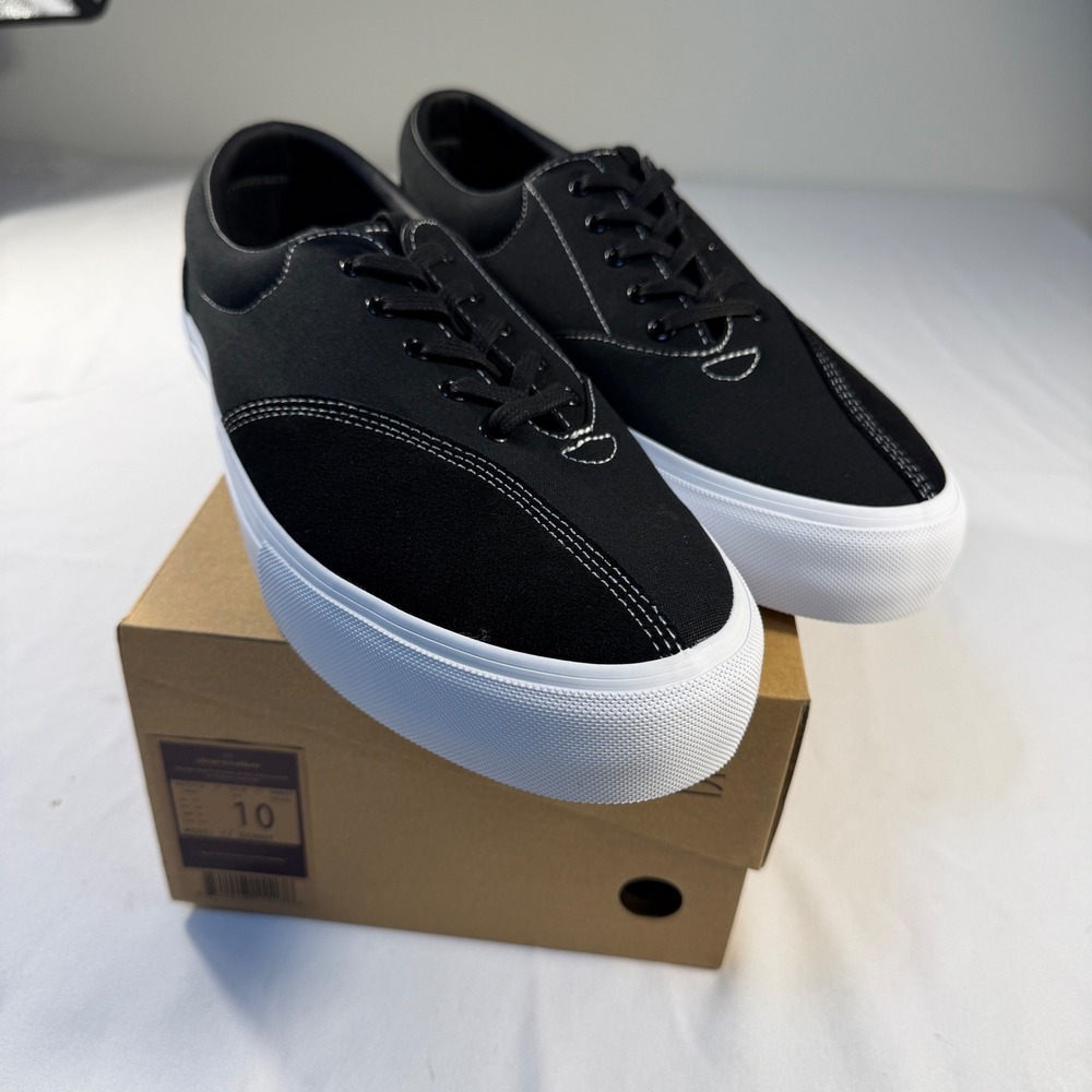 Clearweather Donny Mens 10 Black Canvas Suede Low Top Skate Sneakers - Picture 7 of 8
